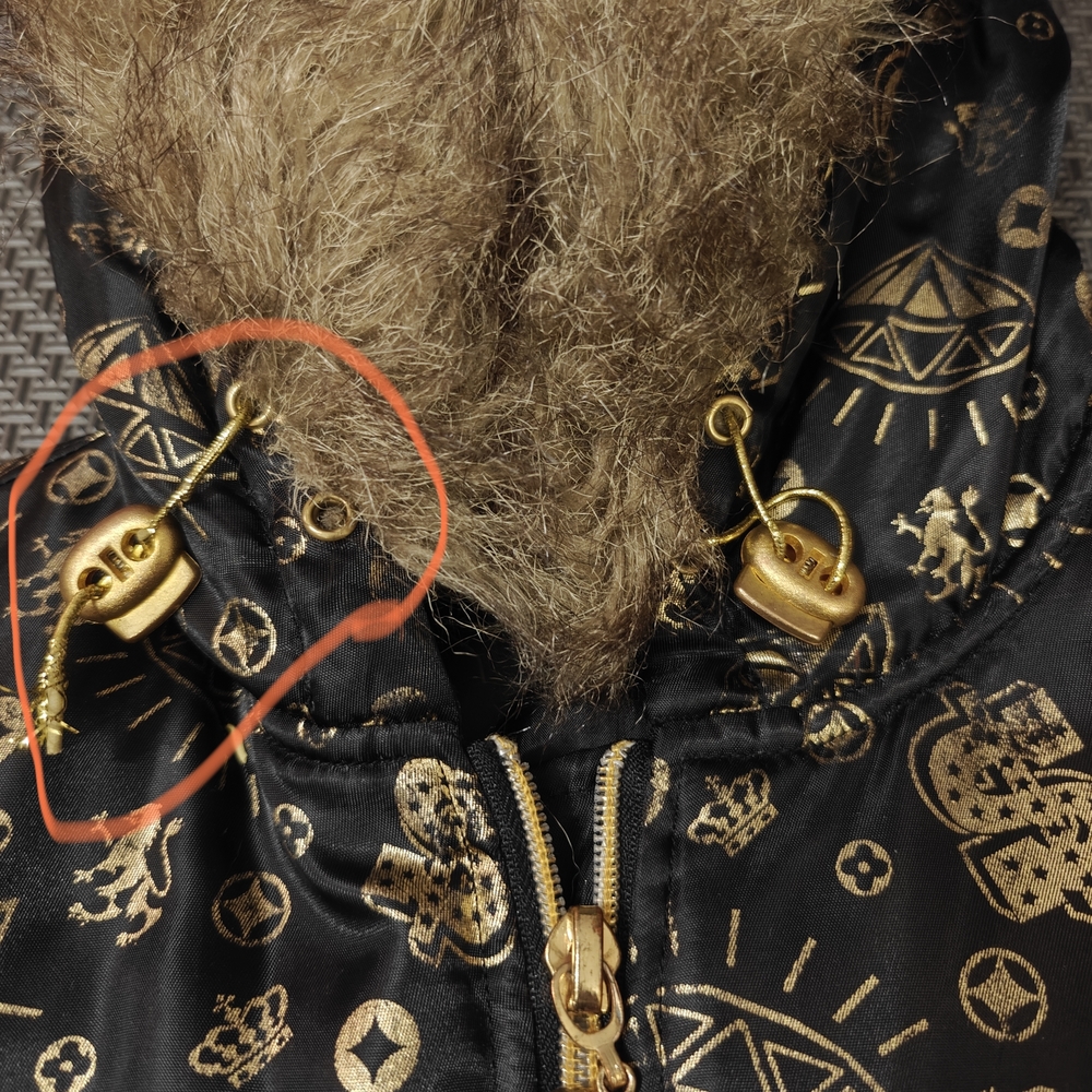 Lady Raw Blue Y2K  Black and Gold Bomber Jacket - Picture 5 of 6
